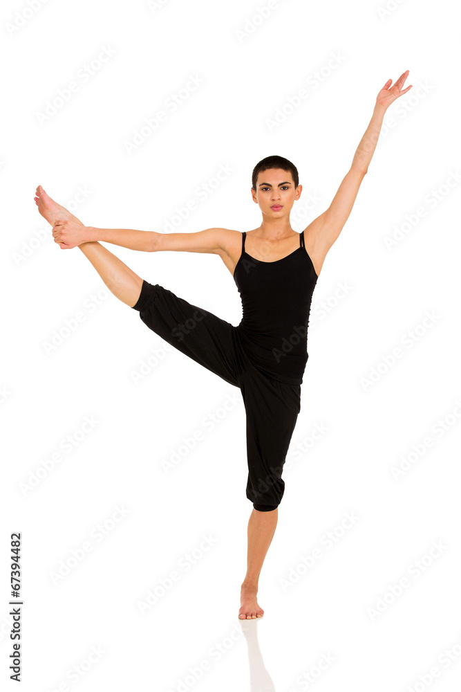 young woman practicing ballet dance