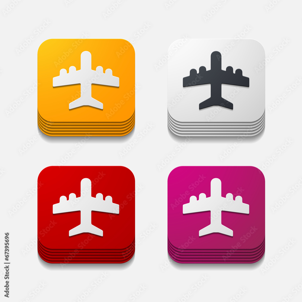 Obraz premium square button: plane