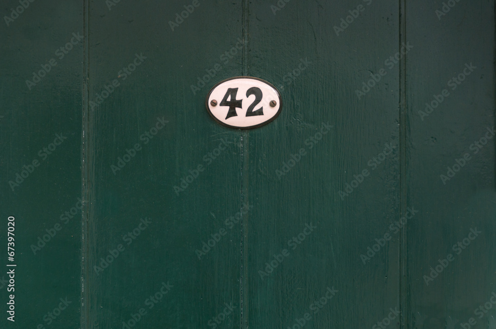 Close up of Door number 42 for use as a background Close up of Door number 42 for use as a background