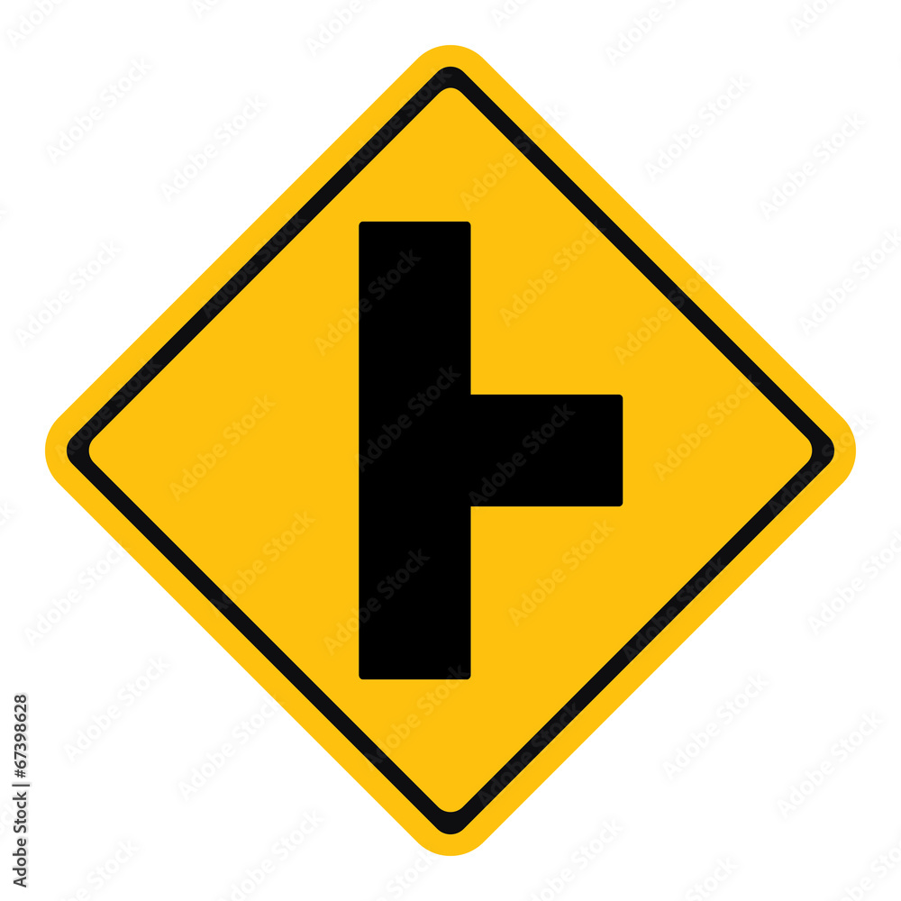 Obraz premium Warning three separate signs on the right side