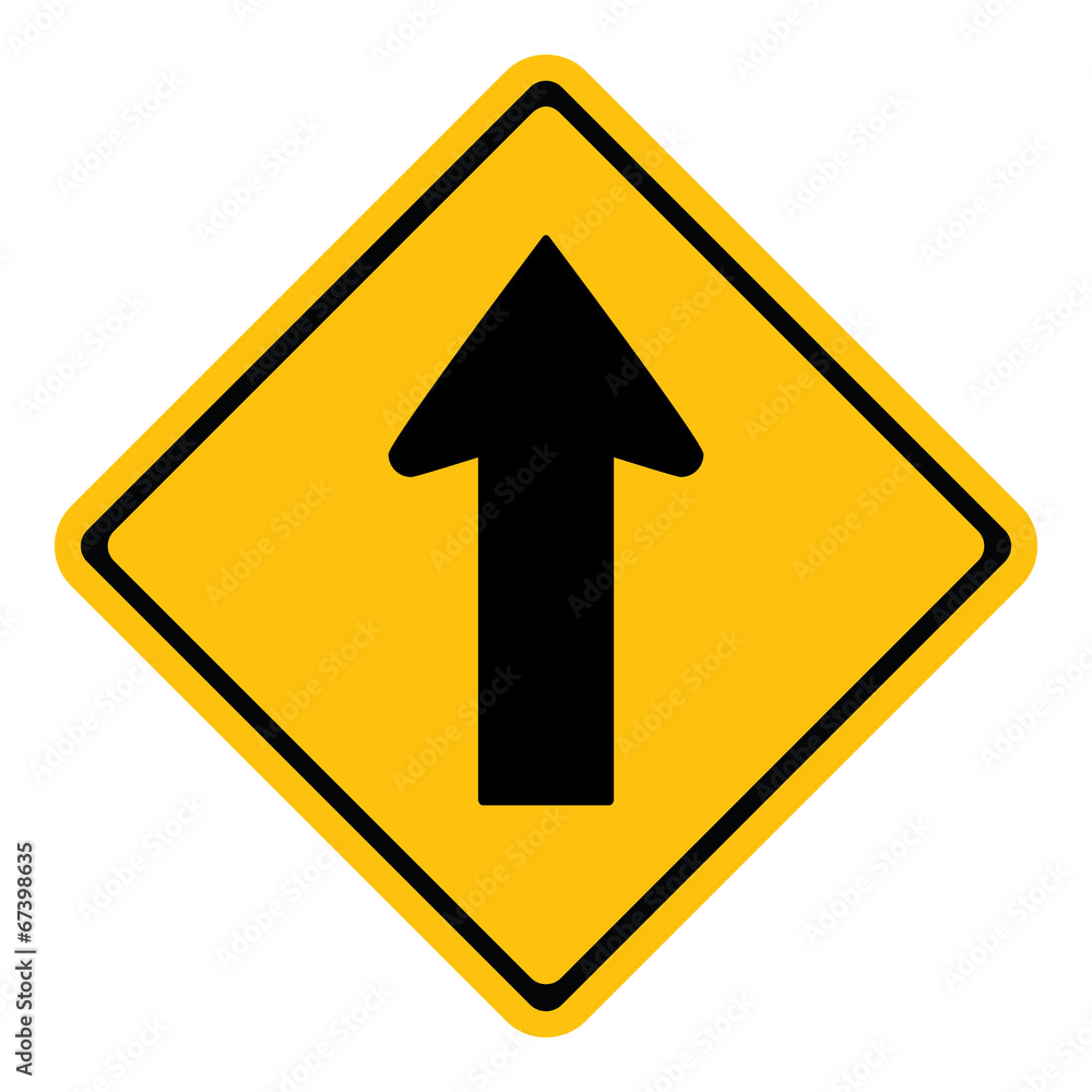 Warning One way traffic sign