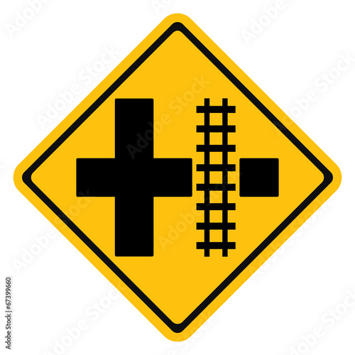 Warning traffic sign Railroad crossing