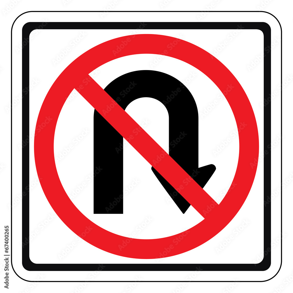 Warning traffic sign DO NOT RETURN RIGHT Warning traffic sign DO NOT RETURN RIGHT