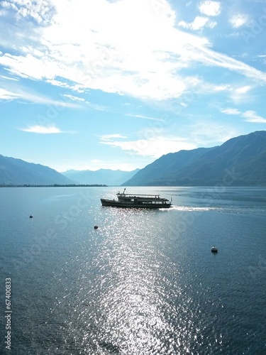 ship on the lake with sun backlight © Sunlove