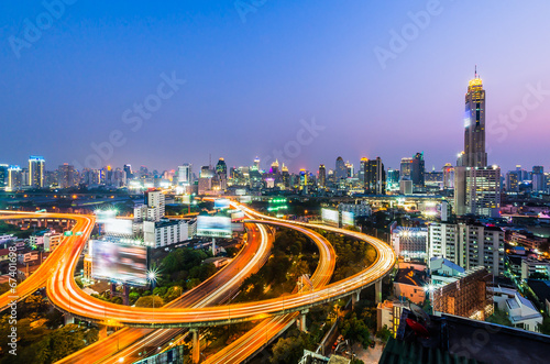 Bangkok at night with express way