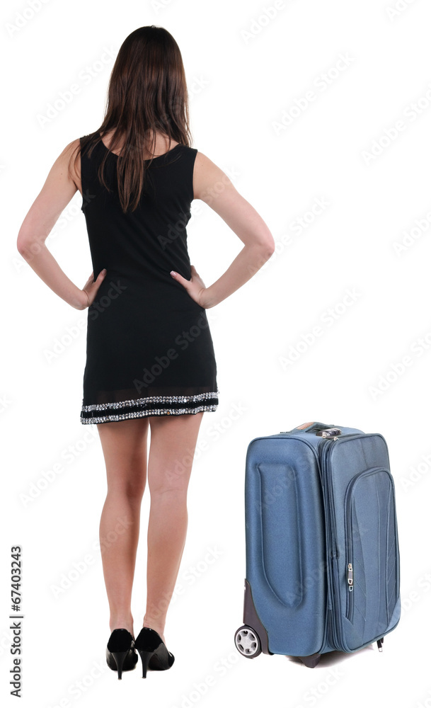 Beautiful young woman in dress traveling Beautiful young woman in dress traveling