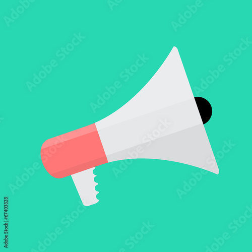 Hand holding Megaphone Icon. Vector Illustration