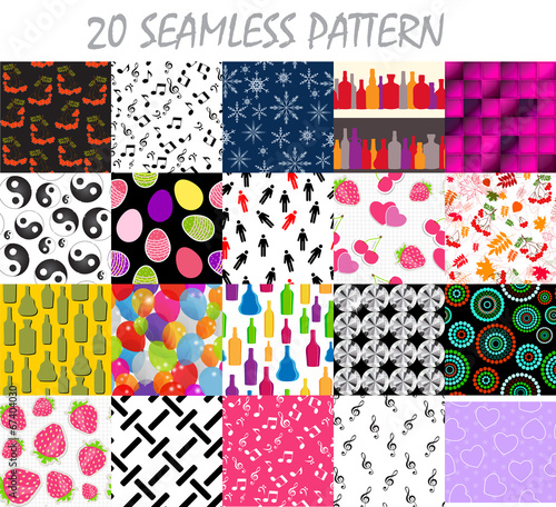Seamless Pattern Background Vector Set