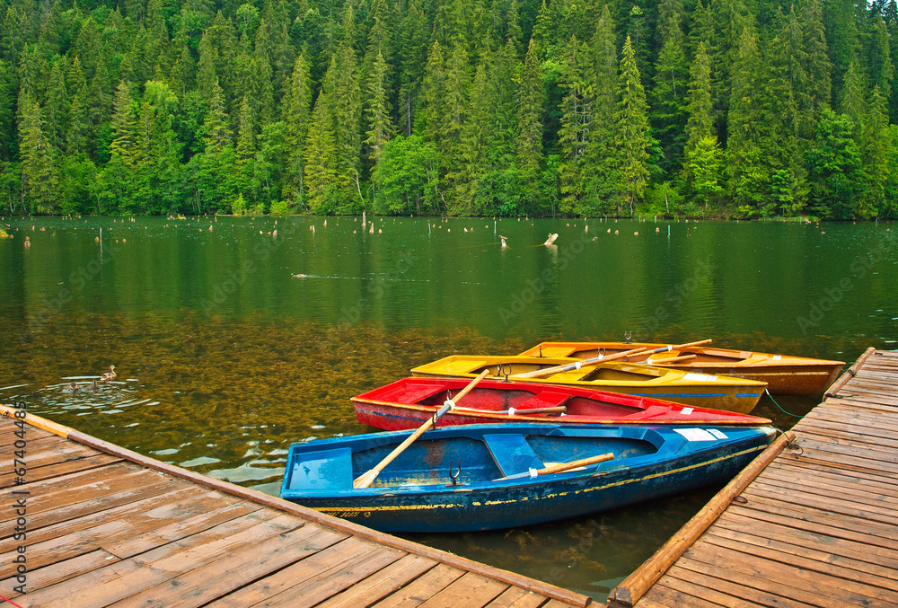 Famous Red Lake in Transylvania, Romania in summer