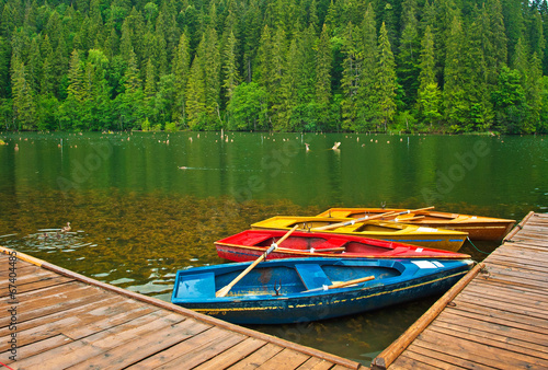 Famous Red Lake in Transylvania, Romania in summer