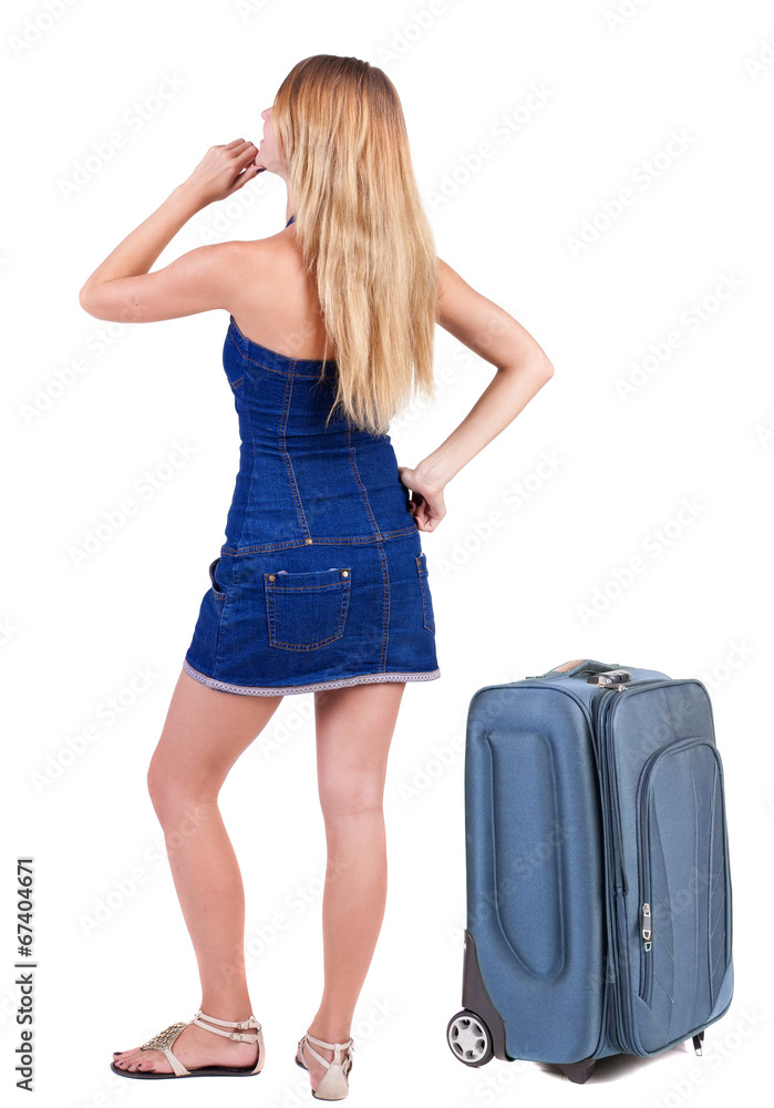 Back view of thinking young beautiful woman. Back view of thinking young beautiful woman.