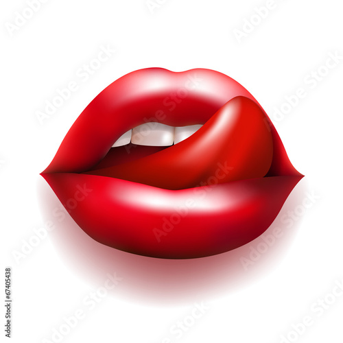 mouth with red lips and tongue