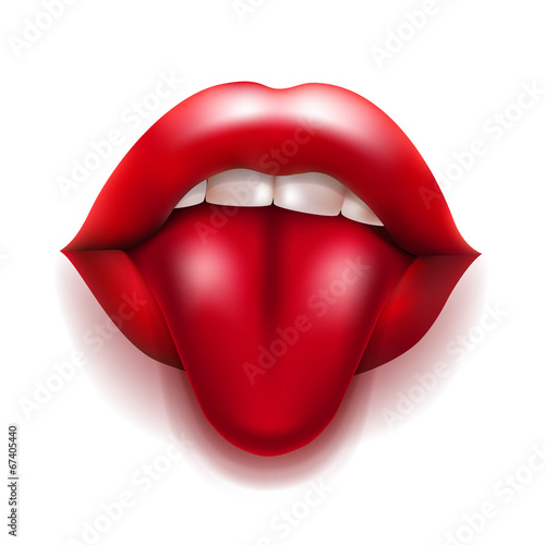 mouth with red lips and tongue