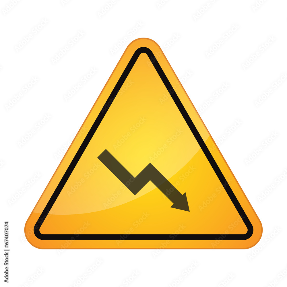 Danger sign with a graph Danger sign with a graph