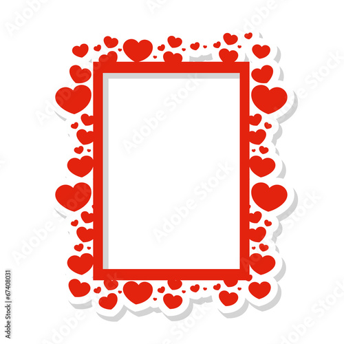 Vector frame of hearts