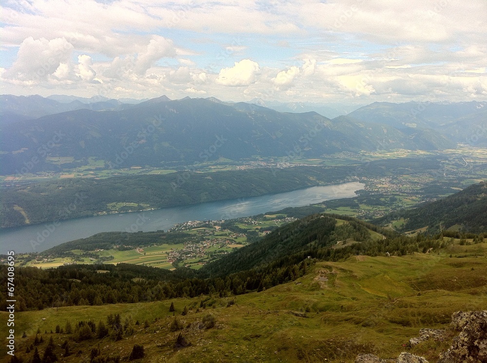 View From Alp Millstatt To Lake Millstatt and Mt. Goldeck