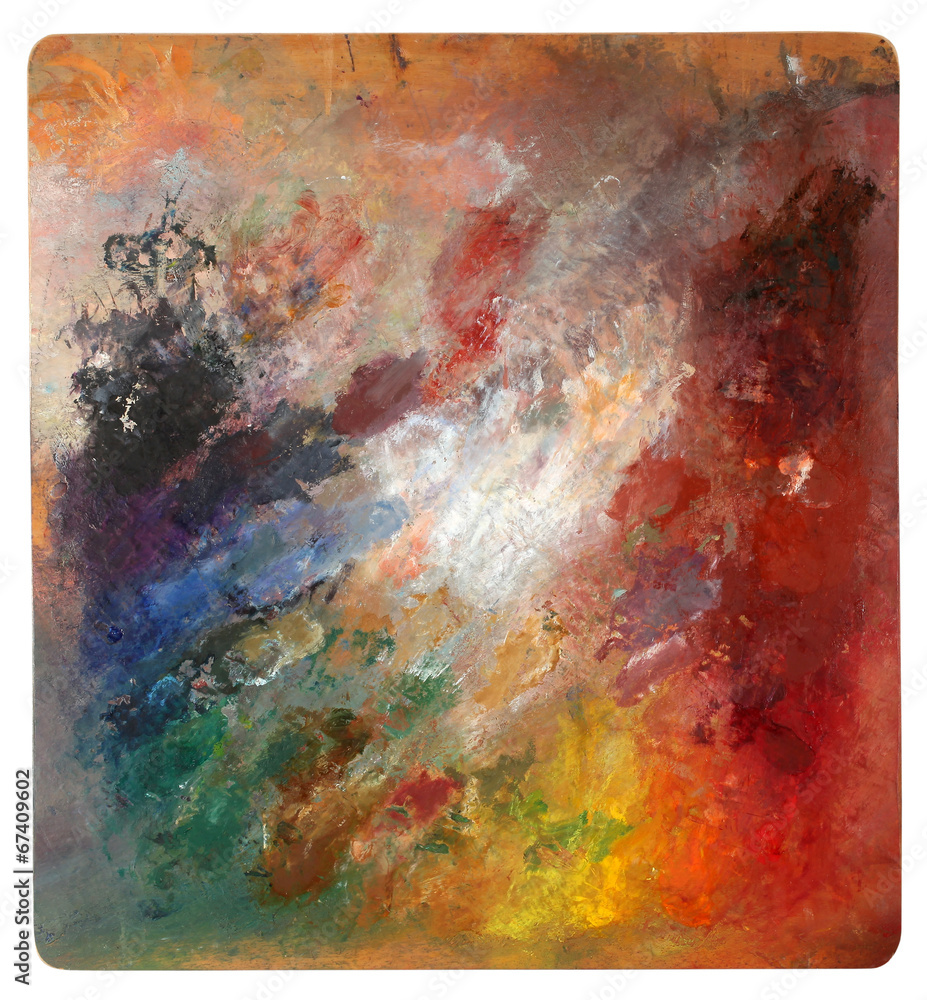 Obraz premium Wooden palette with mixed paints