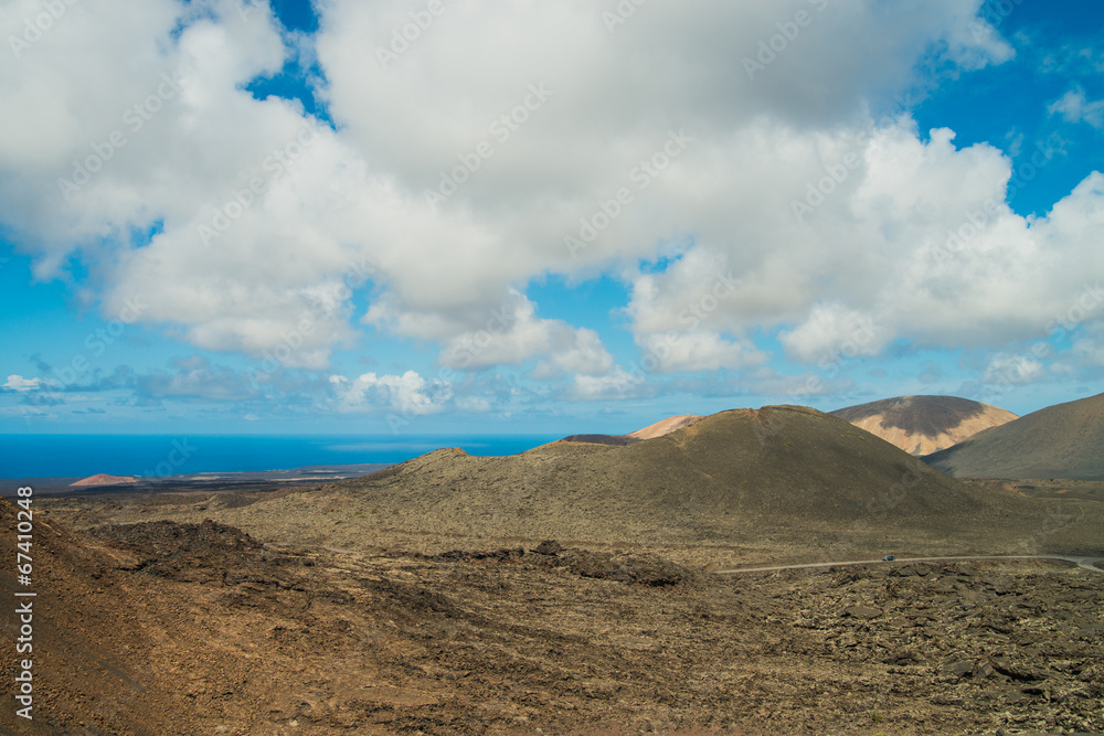 mountain view at Lanzarote natural park Timanfaya