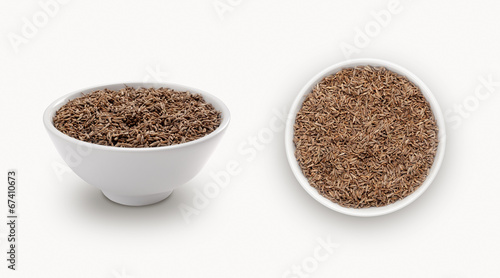 cumin seeds isolated on white background photo