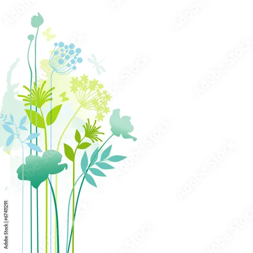 Naklejka na ścianę Kwiatowy wystrój rogu