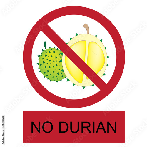 vector no durian allowed label