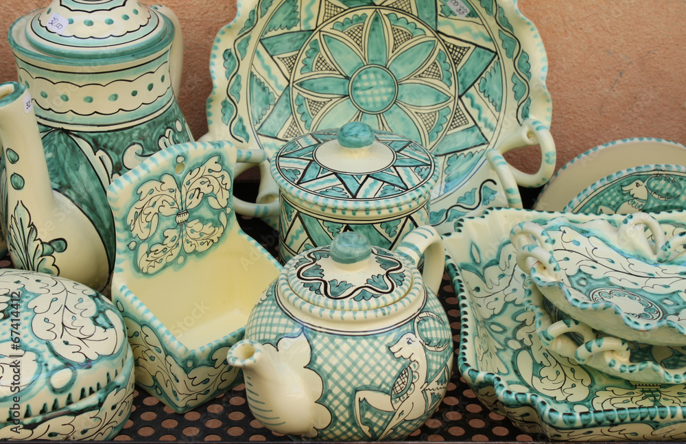 Ceramiche artistiche di oggetti per la cucina Stock Photo