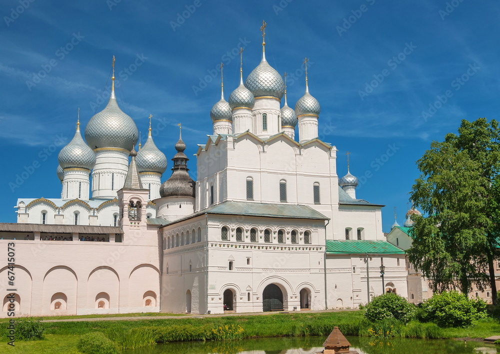 Towers, churches and cathedrals of the Kremlin in Rostov Veliky