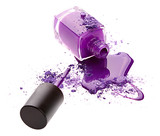 Purple nail polish with eye shadow