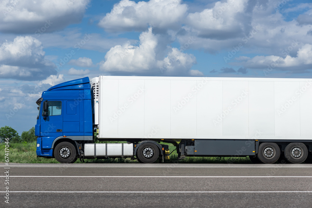 white truck on road