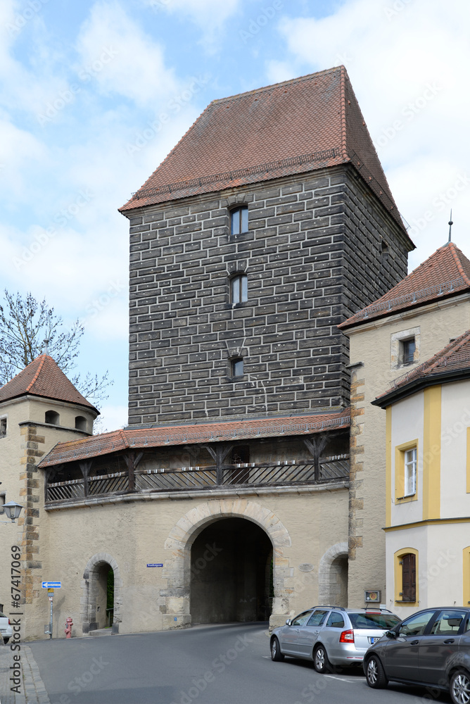 Obraz premium Ziegelgasse mit Ziegeltor in Amberg