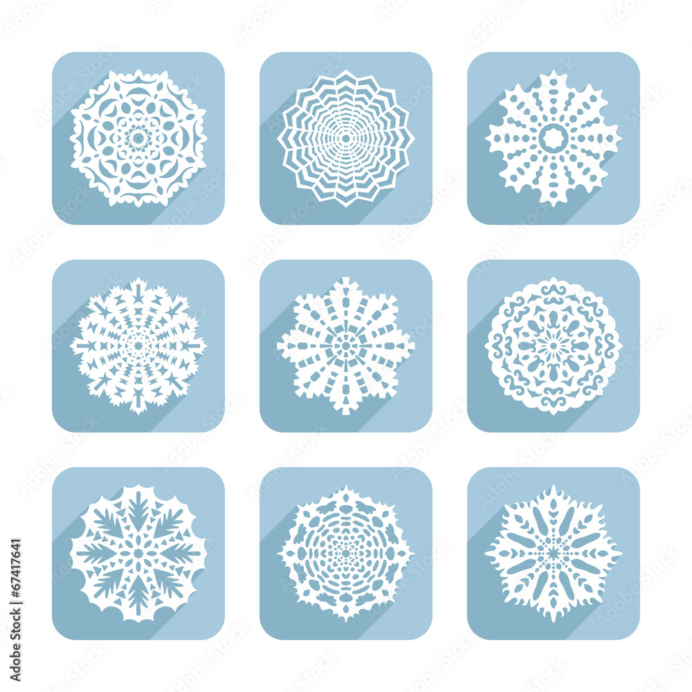 Set of decorative snowflakes Set of decorative snowflakes