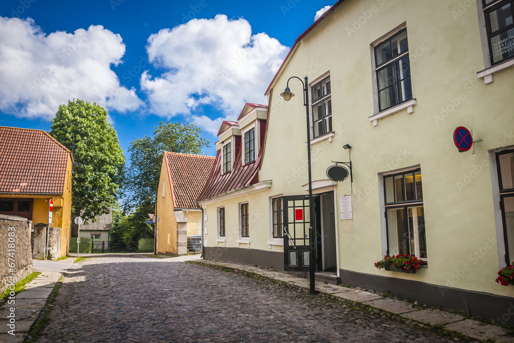 Street in Kuressaare (Saaremaa island, Estonia, Europe)