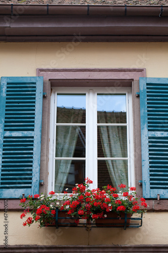 Window of a house in Eguisheim, Alsace, France © wjarek