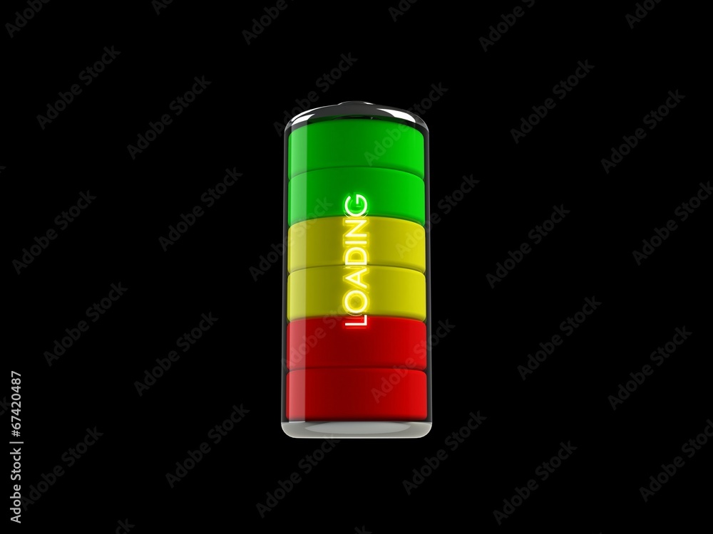 Battery symbol 3D Battery symbol 3D