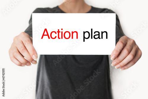 Action plan female showing card