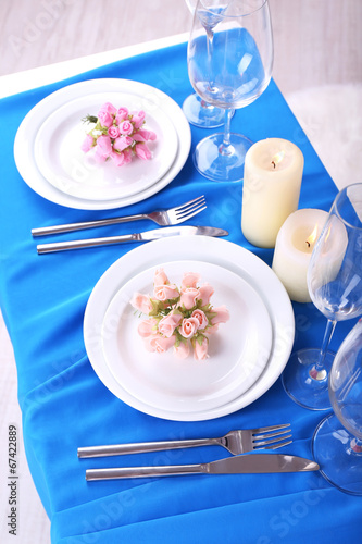 Festive table setting in interior