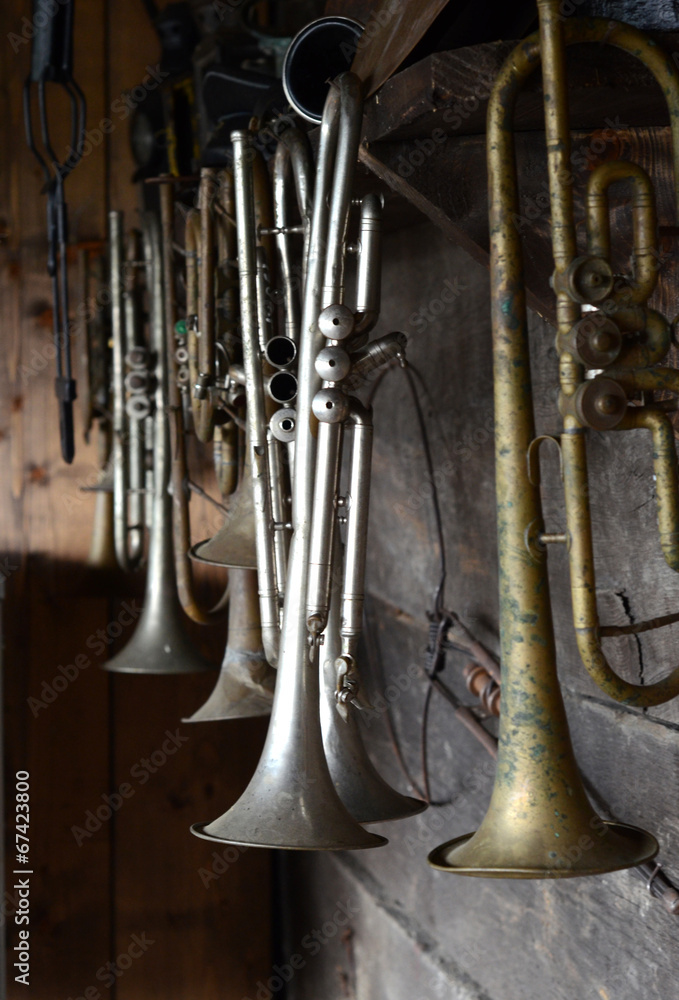 Old music orchestral pipe (trumpets)