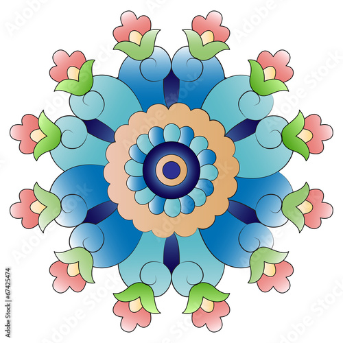 Ottoman art flowers twenty four