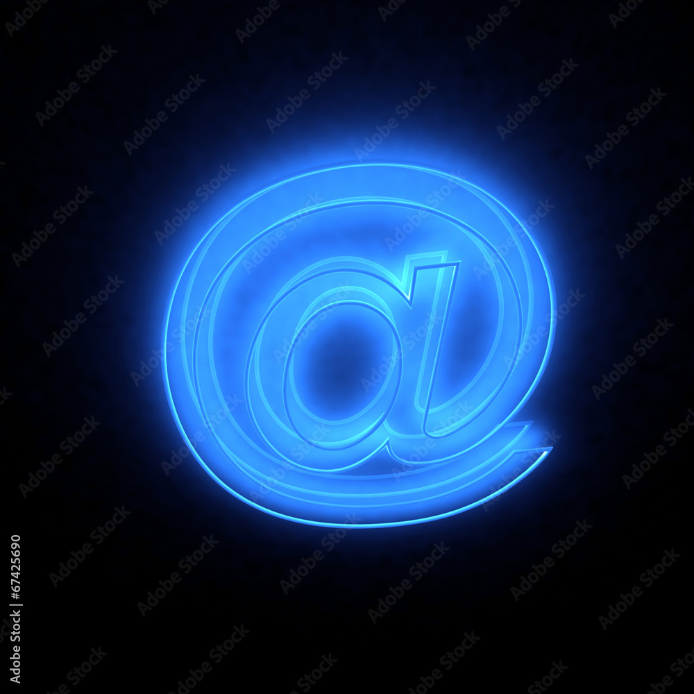 3D abstract E-mail symbol in the neon light 3D abstract E-mail symbol in the neon light