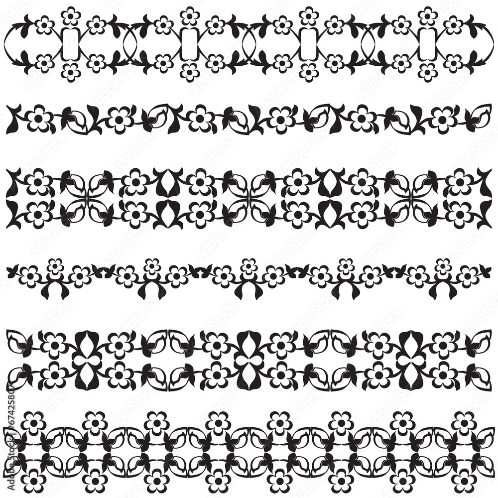 Ottoman motifs black design series of fifty seven