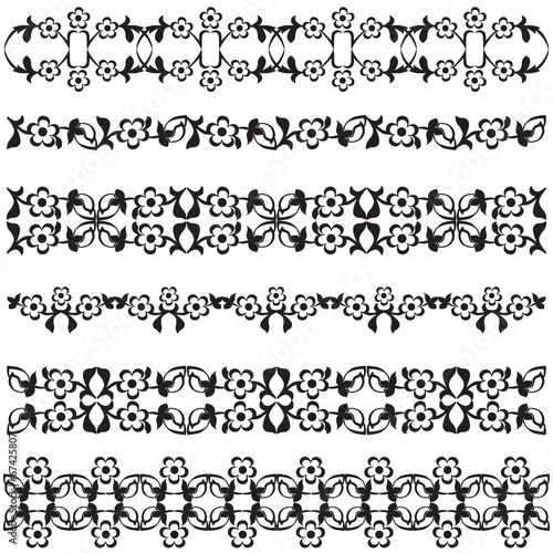 Ottoman motifs black design series of fifty seven
