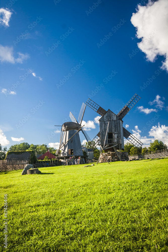 wooden windmill in Angla, Saaremaa island, Estonia wooden windmill in Angla, Saaremaa island, Estonia