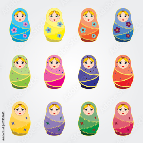 Russian traditional dolls (Matryoshkas) set