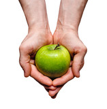 Hands holding apple