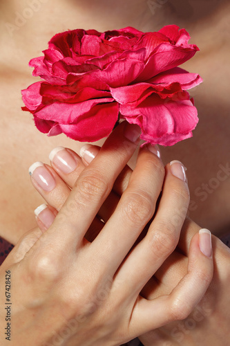 Hands with flower
