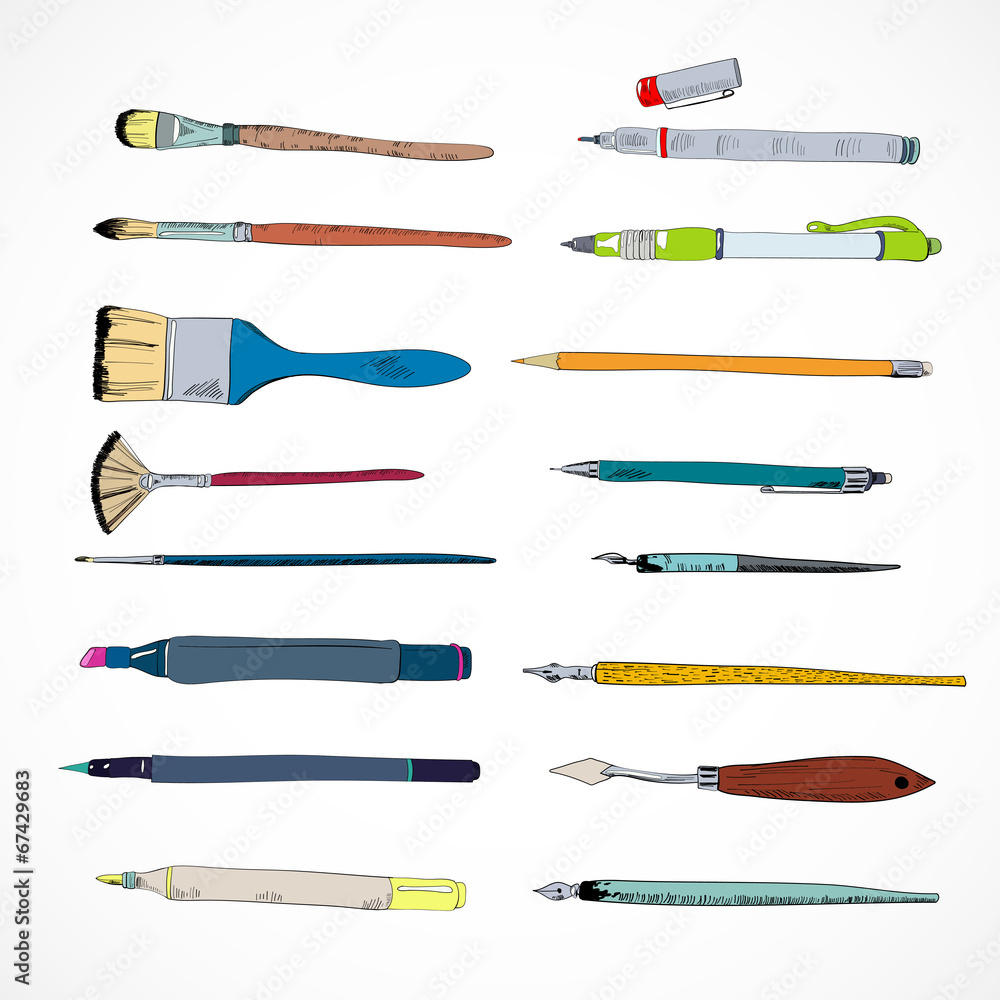 Drawing tools icons sketch Drawing tools icons sketch