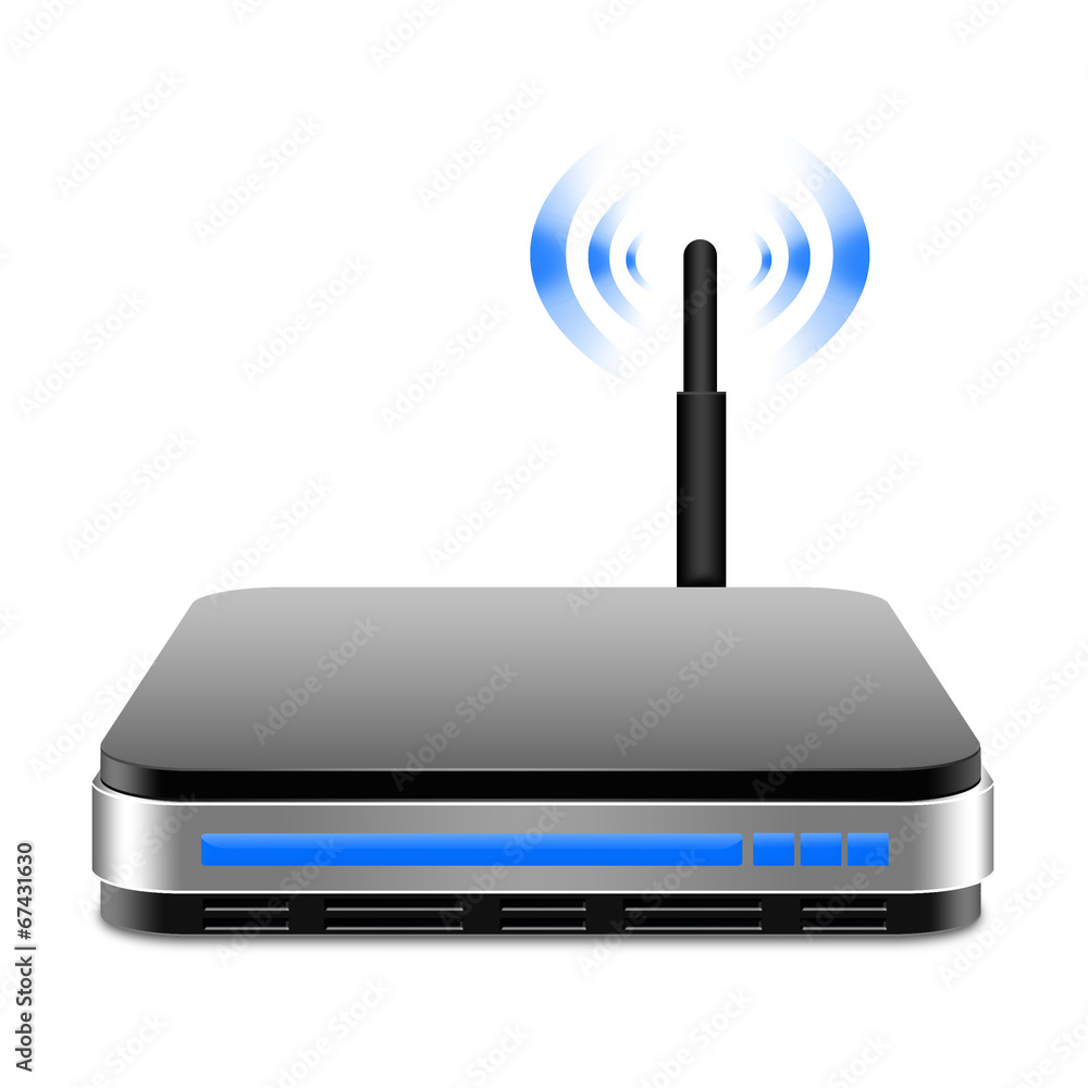 Wireless Router with the antenna illustration Wireless Router with the antenna illustration