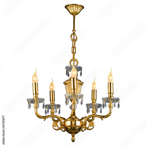 Vintage chandelier isolated on white with clipping path © Dmytro Smaglov