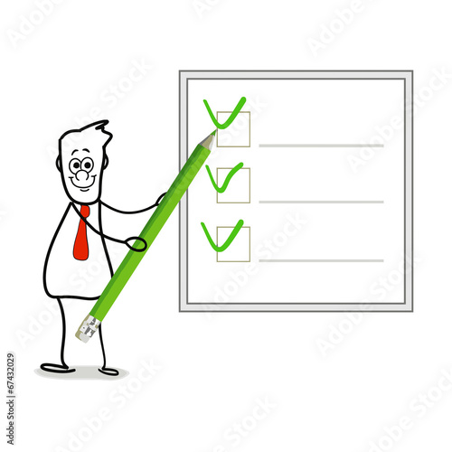businessman with pencil writing a green sign