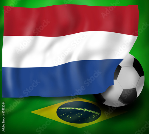 Netherland Flag And Brazil ...
